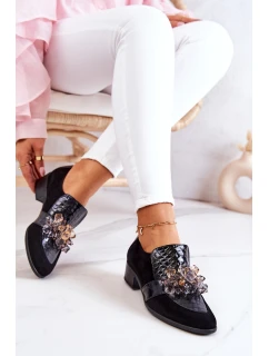 Semišové Boty S Dekorací černým model 21574516 - Boto
