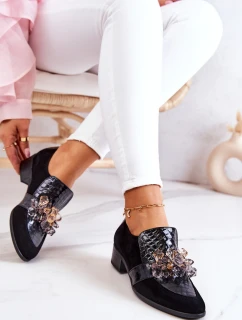 Semišové Boty S Dekorací černým model 21574516 - Boto