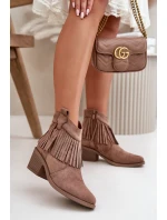 Dámské Kožené Boty Na Zip Eko Hnědé model 21668209 - S.Barski