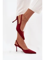 Podpatky s odkrytými patami Bordó Lenira Podpatky s odkrytými patami Bordó Lenira