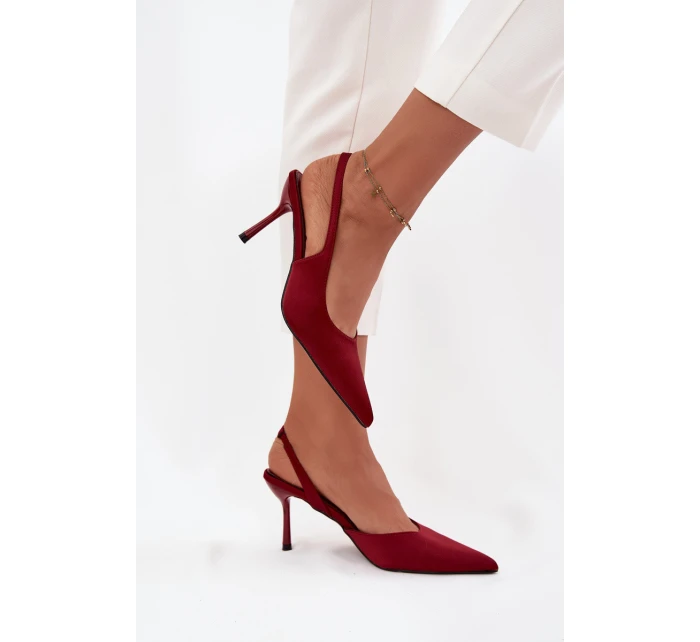 Podpatky s odkrytými patami Bordó Lenira Podpatky s odkrytými patami Bordó Lenira