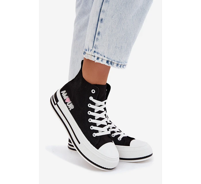 Dámské vysoké tenisky na platformě Černé model 22107450 - Boto Dámské vysoké tenisky na platformě Černé model 22107450 - Boto