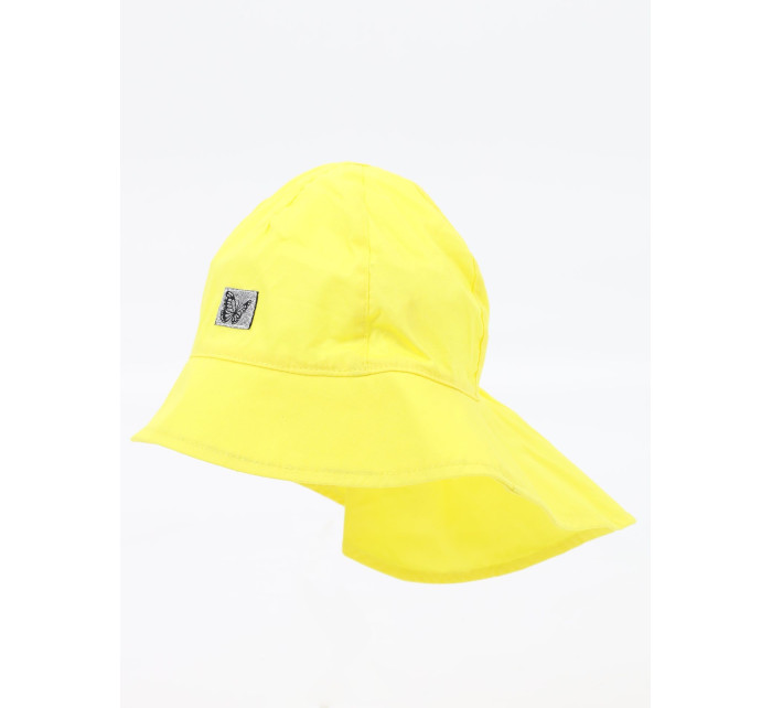 Yoclub Dívčí letní klobouk s ochranou krku CLE-0121G-3600 Yellow