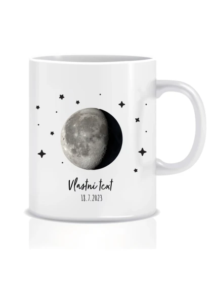 Personalizovaný klasický bílý hrníček s měsíční fází 