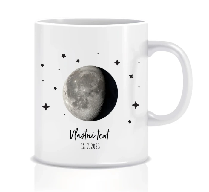 Personalizovaný klasický bílý hrníček s měsíční fází 