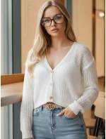 Dámský prolamovaný svetr GOFFY white FashionStreet MY2278