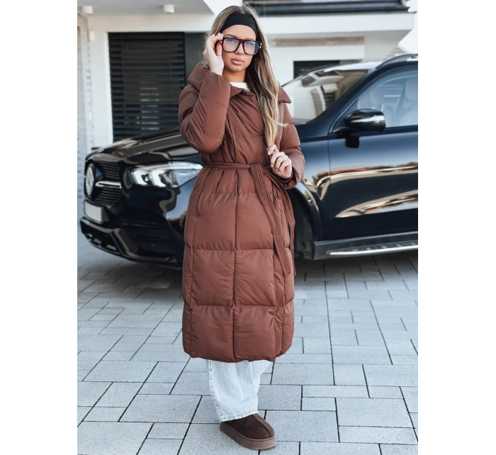 Dámský prošívaný kabát CLOUTIQUE hnědý FashionStreet TY5462