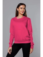 Růžová dámská tepláková mikina se stahovacími lemy model 21442142 - J.STYLE Růžová dámská tepláková mikina se stahovacími lemy model 21442142 - J.STYLE