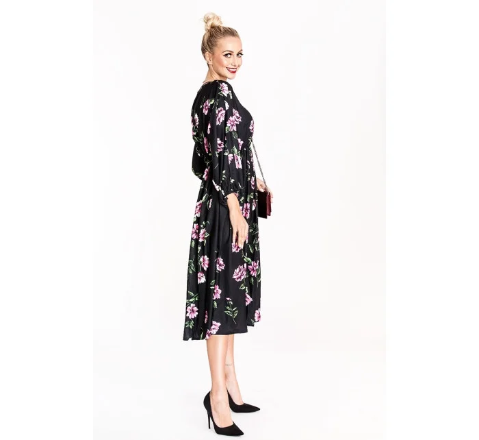 dámské květované šaty s kulatým výstřihem model 19514325 - Ann Gissy