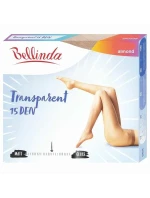 Průhledné punčochové kalhoty bez zesíleného sedu TRANSPARENT 15 DEN - BELLINDA - almond