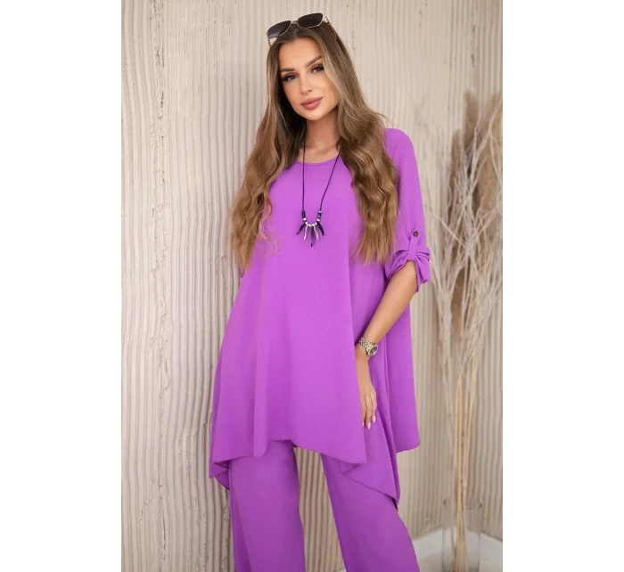 Sada halenky + kalhot s přívěskem fialka Sada halenky + kalhot s přívěskem fialka