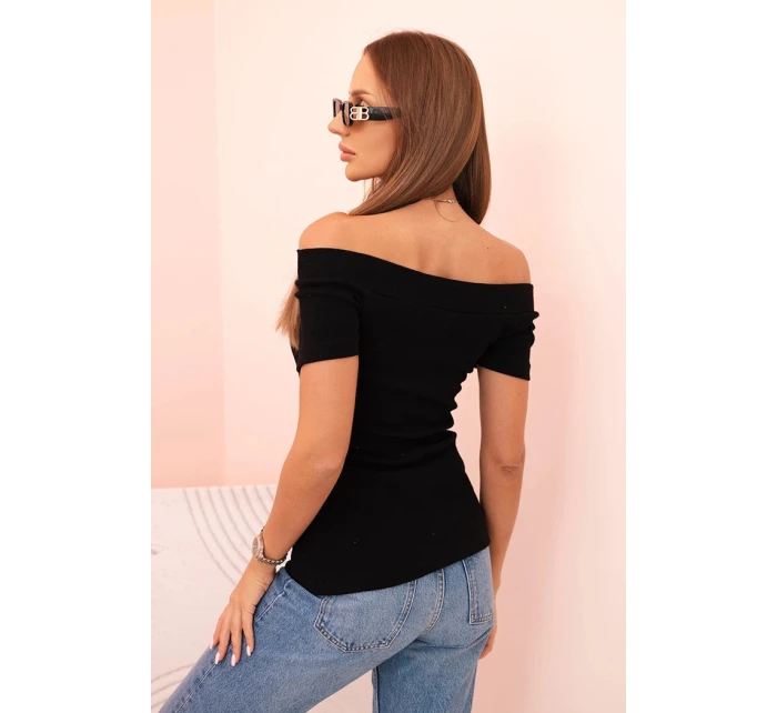 Dámská bavlněná blůza s výstřihem do V a potiskem bílá