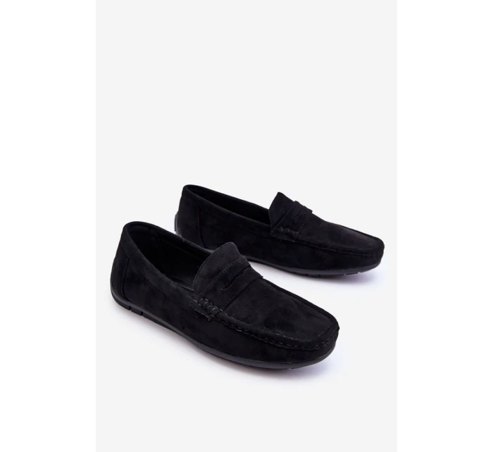 Mužské semišové mokasíny černé Wesley