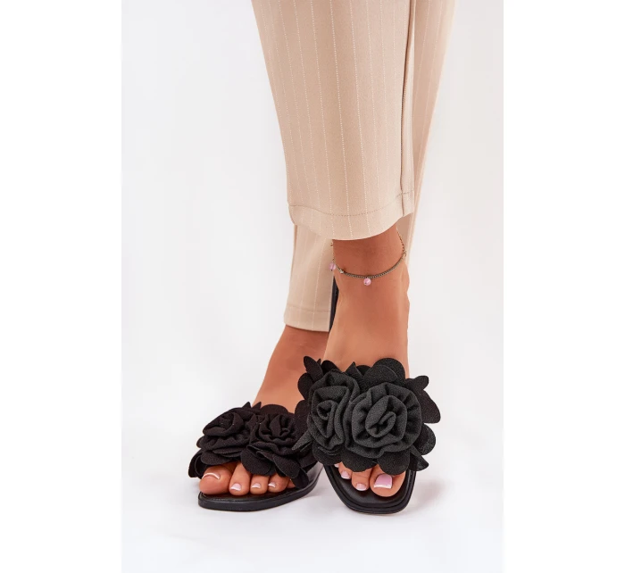 Ploché Dámské Pantofle S Mašlí Černé model 21688613 - Boto Ploché Dámské Pantofle S Mašlí Černé model 21688613 - Boto