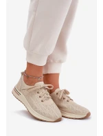 Dámské Kožené Lehká Polobotky model 21691712 Béžové - Artiker