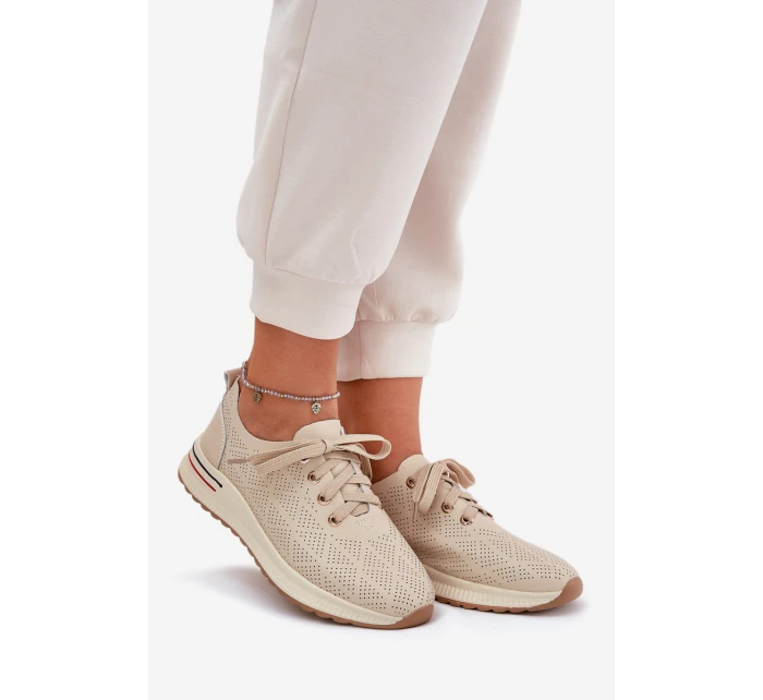 Dámské Kožené Lehká Polobotky model 21691712 Béžové - Artiker