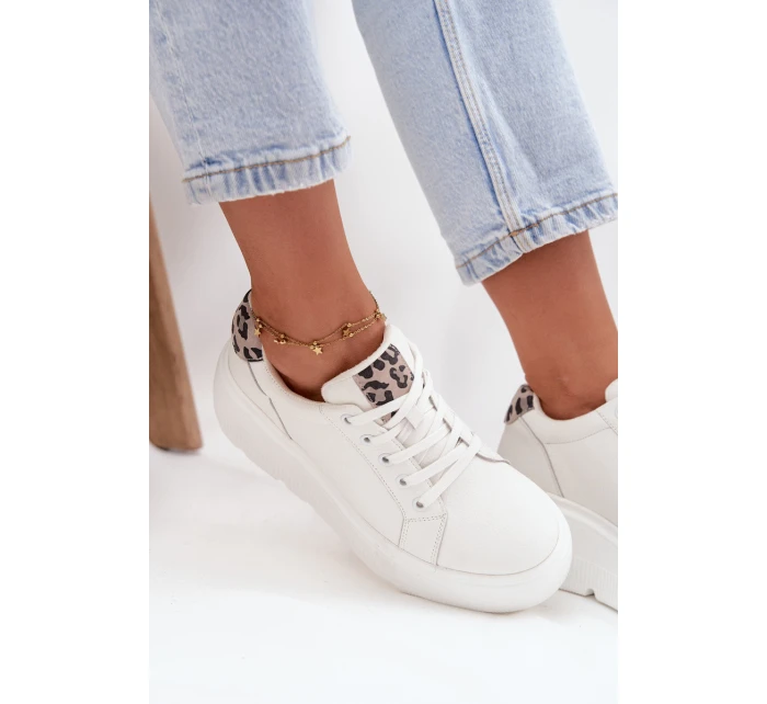 Kožené dámské tenisky na platformě Panterka Vinceza 89144 Bílé Kožené dámské tenisky na platformě Panterka Vinceza 89144 Bílé