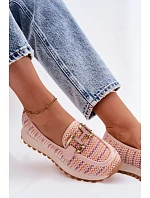 Slip On tenisky se zlatým detailem model 22125447 růžové - Goe