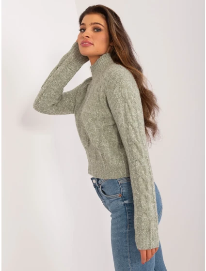 Sweter TW SW model 19525724 pistacjowy - FPrice Sweter TW SW model 19525724 pistacjowy - FPrice