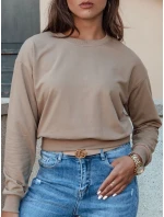 CASUALVIBE dámská klasická mikina světle hnědá FashionStreet BY1302