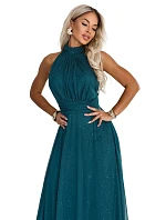 – dlouhé šaty s detailem a střihem – zelené model 22297218 - numoco basic – dlouhé šaty s detailem a střihem – zelené model 22297218 - numoco basic