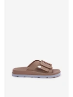 Vonné Dámské Pantofle S Dekorativní Přezkou Béžové ZAXY RR285076