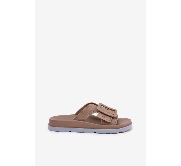 Vonné Dámské Pantofle S Dekorativní Přezkou Béžové ZAXY RR285076