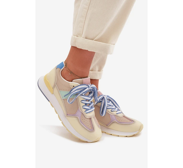 Dámské tenisky z eko kůže Žluté Kelira