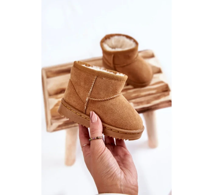 Dětské Teplé Sněhule Semišové Velbloud Gooby