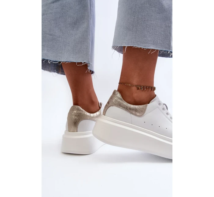 D&A Dámské Tenisky na platformě Bílé D&A Dámské Tenisky na platformě Bílé