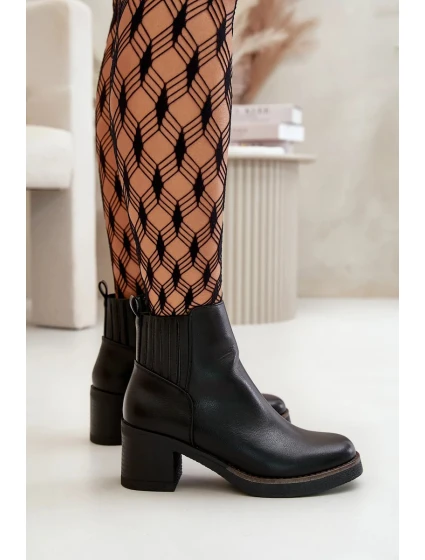 Zateplené Dámské Kotníkové Boty Na Podpatku Eko Kůže Černé Irittes Zateplené Dámské Kotníkové Boty Na Podpatku Eko Kůže Černé Irittes