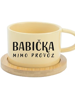 BABIČKA MIMO PROVOZ - žlutý hrníček makronka 200 ml