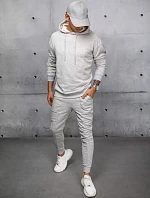 Pánská nezateplená mikina s kapucí, světle šedá, FashionStreet AX0675