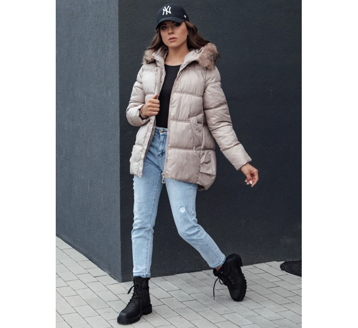 Dámská zimní bunda s kapucí STELLAR béžová FashionStreet TY4494