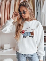 Dámská oversize mikina s výšivkou DOGSWEETY bílá FashionStreet BY1478