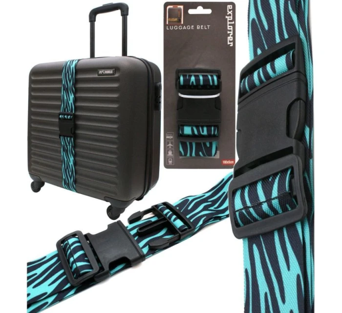 180x5CM PROWORLD ZEBRA MODRÝ UNIVERZÁLNÍ PÁS BEZPEČNOSTNÍHO KABELU