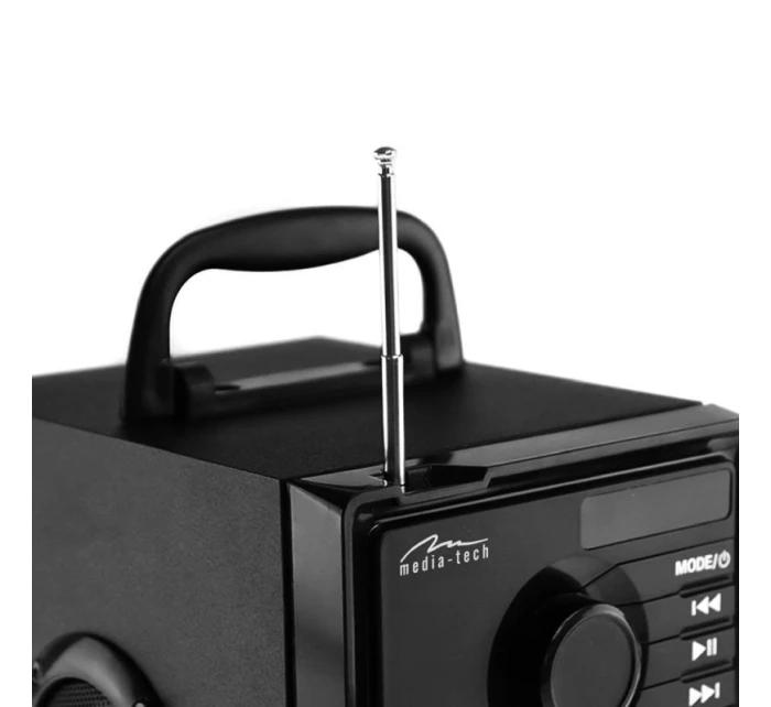 MEDIA-TECH BEZDRÁTOVÝ REPRODUKTOR BOOMBOX STŘÍBRNÝ 15W MRS MT3179