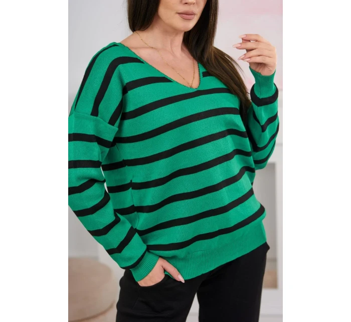 Svetr set Pruhovaná mikina + Kalhoty zelený Svetr set Pruhovaná mikina + Kalhoty zelený