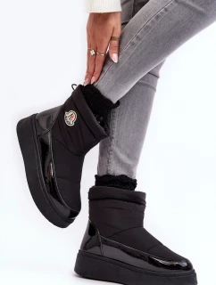 Dámské vytažené sněhule na platformě černé Gattea