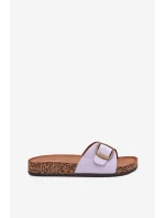 Dámské Pantofle S Přezkou Na Korek Plošině Fialové Zavira Dámské Pantofle S Přezkou Na Korek Plošině Fialové Zavira