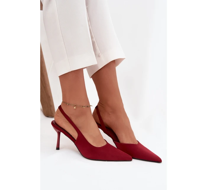 Podpatky s odkrytými patami Bordó Lenira Podpatky s odkrytými patami Bordó Lenira
