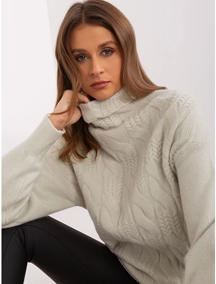 Sweter AT SW model 19309530 mietowy - FPrice Sweter AT SW model 19309530 mietowy - FPrice