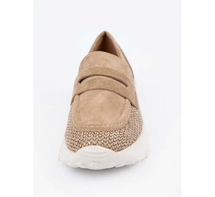 Luxusní dámské  polobotky hnědé platforma