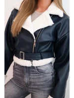 Dámská model 21239097 z ekokůže s podšívkou a páskem modrá - K-Fashion