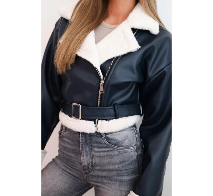 Dámská model 21239097 z ekokůže s podšívkou a páskem modrá - K-Fashion