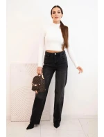 Dámské pruhované šaty s rolákem a ozdobnými knoflíky bordová