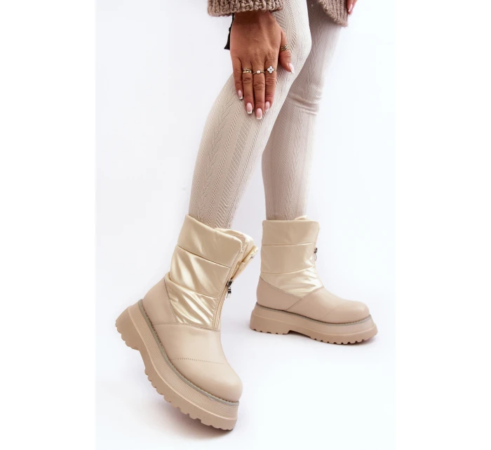 Dámské sněhové boty s podrážkou  Bežové model 21639066 - Goe