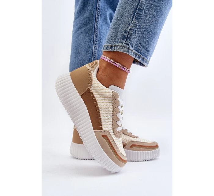 Dámské tenisky na platformě béžové Redala Dámské tenisky na platformě béžové Redala