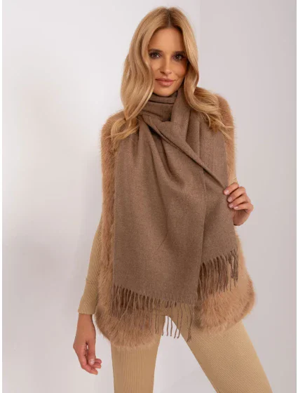 Szalik AT SZ model 19776030 ciemny bezowy - FPrice Szalik AT SZ model 19776030 ciemny bezowy - FPrice