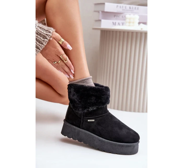 Sněhule Na Platformě S Kožešinou Big Star Černé